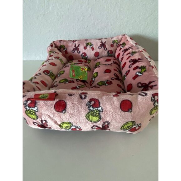 Dr. Seuss Grinch Small Dog Cat Pet Cozy Cuddler Bed Pink Christmas Ornaments NEW - Picture 5 of 15